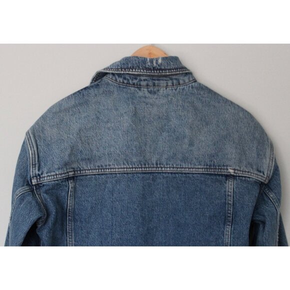 FREE PEOPLE We The FREE Jolene Trucker Oversized Denim Jean Jacket, Size XS - Picture 11 of 15